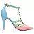 Scarpin Colorido Rosa Verde Azul Feminino 65054D - Imagem 2