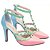 Scarpin Colorido Rosa Verde Azul Feminino 65054D - Imagem 3