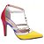 Scarpin Colorido Vermelho Amarelo Off White Feminino 65054E - Imagem 1