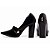 Scarpin Preto Verniz Salto Grosso 6513A - Imagem 5
