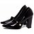 Scarpin Preto Verniz Salto Grosso 6513A - Imagem 3