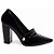 Scarpin Preto Verniz Salto Grosso 6513A - Imagem 1