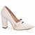 Scarpin Off White Verniz Salto Grosso 6513B - Imagem 1