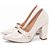 Scarpin Off White Verniz Salto Grosso 6513B - Imagem 4