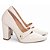 Scarpin Off White Verniz Salto Grosso 6513B - Imagem 3