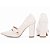 Scarpin Off White Verniz Salto Grosso 6513B - Imagem 5