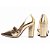 Scarpin Dourado Verniz Salto Grosso 6513G - Imagem 5