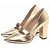 Scarpin Dourado Verniz Salto Grosso 6513G - Imagem 4