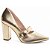 Scarpin Dourado Verniz Salto Grosso 6513G - Imagem 1