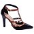 Scarpin Preto e Marrom Tachas Feminino 65054G - Imagem 1