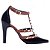 Scarpin Preto e Marrom Tachas Feminino 65054G - Imagem 2