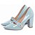 Scarpin Azul Verniz Salto Grosso 6513D - Imagem 3