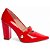 Scarpin Vermelho Verniz Salto Grosso 6513F - Imagem 1