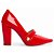 Scarpin Vermelho Verniz Salto Grosso 6513F - Imagem 2