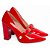 Scarpin Vermelho Verniz Salto Grosso 6513F - Imagem 5