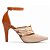 Scarpin Bege com Tiras Metalizadas 66082D - Imagem 2