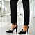 Scarpin Preto com Nobuck Preto Tiras Metalizadas 66082B - Imagem 7