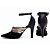 Scarpin Preto com Nobuck Preto Tiras Metalizadas 66082B - Imagem 3
