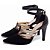 Scarpin Preto com Nobuck Preto Tiras Metalizadas 66082B - Imagem 4