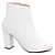 Bota Feminina Branca Cano Curto Salto Quadrado 51BC - Imagem 1