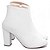 Bota Feminina Branca Cano Curto Salto Quadrado 51BC - Imagem 4