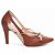 Sapato Scarpin Feminino Laço cor Caramelo 67076D - Imagem 1