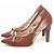Sapato Scarpin Feminino Laço cor Caramelo 67076D - Imagem 4
