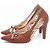 Sapato Scarpin Feminino Laço cor Caramelo 67076D - Imagem 5