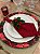 Capa para Sousplat Xadrez vermelho floral natal - Imagem 1