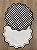 Sousplat Bordado Dupla Face Xadrez Preto e Branco x Lado Branco Bordado Preto | Nylon 600 - Imagem 1