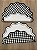 Sousplat Bordado Dupla Face Xadrez Preto e Branco x Lado Branco Bordado Preto | Nylon 600 - Imagem 7