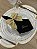 Guardanapo Preto Bordado Dourado com Palavras – Linho Misto 43x43 cm - Imagem 2