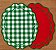 Sousplat Dupla Face Ondulado Xadrez Verde e Branco / Vermelho Bordado - Imagem 2