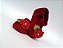 A122 sapatinho de croche de menina vermelho flor e perola bebe - Imagem 5