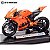 Miniatura KTM RC 8C 2022 Laranja Welly 1:18 C/Base - Imagem 1
