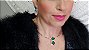 Colar Gargantilha Choker e Brincos Pedra Quartzo Rosa, Ágata Verde e Azul Céu Conjunto Felino Sirius - Imagem 3
