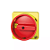 Manopla 67x67 cor amarelo/vermelho para painel elétrico - Imagem 1