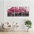 Trio de quadros decorativos paisagem Árvores rosa [BOX DE MADEIRA] - Imagem 1