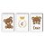 Trio de quadros decorativos infantil Urso + Coroa + Nome [BOX DE MADEIRA] - Imagem 2