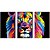 Trio de quadros decorativos Leão colorido [BOX DE MADEIRA] - Imagem 2