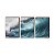 Trio de quadros decorativos paisagem Onda do mar [BOX DE MADEIRA] - Imagem 2