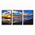 Trio de quadros decorativos paisagem PÃ´r do Sol praia [BOX DE MADEIRA] - Imagem 2