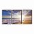 Trio de quadros decorativos paisagem Praia [BOX DE MADEIRA] - Imagem 2