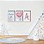 Trio de quadros decorativos infantil Sonhe alto minha menina + BalÃ£o coraÃ§Ã£o + Nome [BOX DE MADEIRA] - Imagem 1