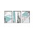 Trio de quadros decorativos Abstrato geomÃ©trico marmorizado - tiffany e cinza [BOX DE MADEIRA] - Imagem 2