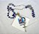 Terço Azul de Casal Personalizado com seu nome + Lenço do Cristo Ressuscitado+ Lencinho encostado na Estátua do Cristo R - Imagem 1