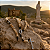 Terço de Pedras da Colina da Aparições de Medjugorje em cordões + Lencinho encostado na Estátua do Cristo Ressuscitado - Imagem 2