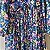 Vestido midi azul plissado manga longa decote transpassado - Imagem 4