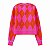 Cardigan tricot pink laranja quadriculado - Imagem 2