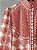 Vestido midi manga longa estampa rosada faixa - Imagem 7